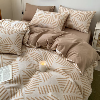 FizzyNest Pure Cotton Cozy Geometric Pattern Bedding Set