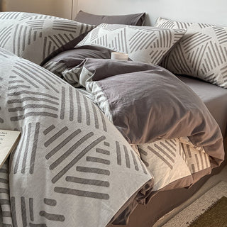 FizzyNest Pure Cotton Cozy Geometric Pattern Bedding Set