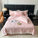 FizzyNest Pure Cotton Summer Silky 4PCS Bed Sheets Set Camellia design