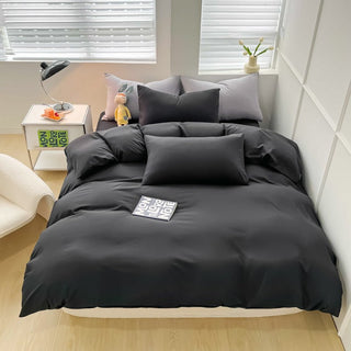 FizzyNest Silky Charcoal Comforter Bed Sheet Set 4 PCS- Ultra-Soft